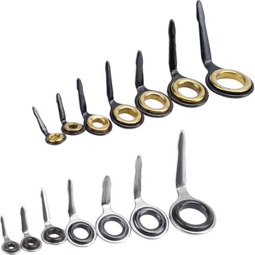 14 Pcs Stainless Steel Fishing Rod Guide Repair Kit Eye Ring Replacements