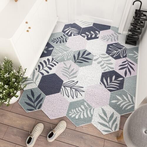 Entrance Door Mat PVC Anti-Slip Silk Loop Floor Mats Carpet Custom Mat Carpet Nordic Minimalist Door Mat Carpet Indoor Rug Mats