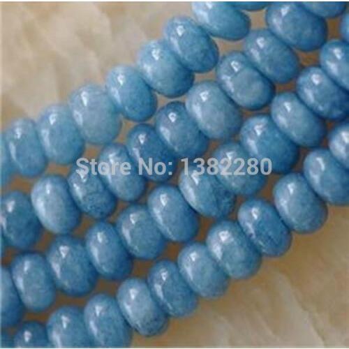 Beautiful! 5x8mm Brazilian Blue color gem chalcedony Loose Beads 15" Suitable for all kinds of beautiful jewelry