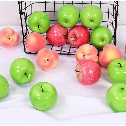 Reusable Fake Fruit Model Decoration Wedding Party Home Green Red Apple Peach for Picture Photo Photography Prop DIY Accessories
