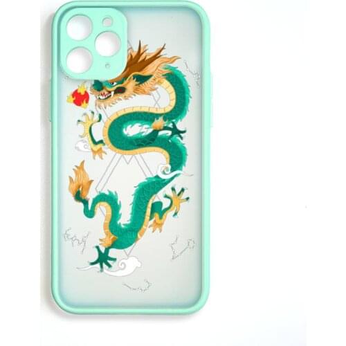 Fashion Dragon crane Animal Pattern Phone Case Bumper Shockproof Trasparent For iPhone 12 Mini 11 Pro Max XR X XS 7 8 Plus Cover