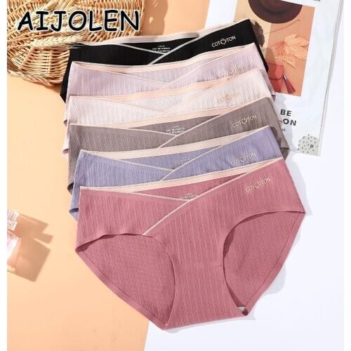 AIJOLEN Pregnant Womens Underwear Womens Cotton Silk Antibacterial Underpants Low-waist Belly Lift Seamless Briefs Panties