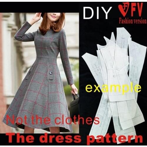 Dresses Sewing Pattern Template Cutting drawing Clothing DIY ((Not selling clothes)) BLQ-236