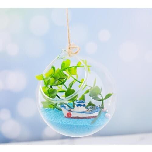 High Borosilicate Glass Hanging Terrarium Vase Home Decoration Plants Holder Hanging Glass Vase Transparent Hanging Vase