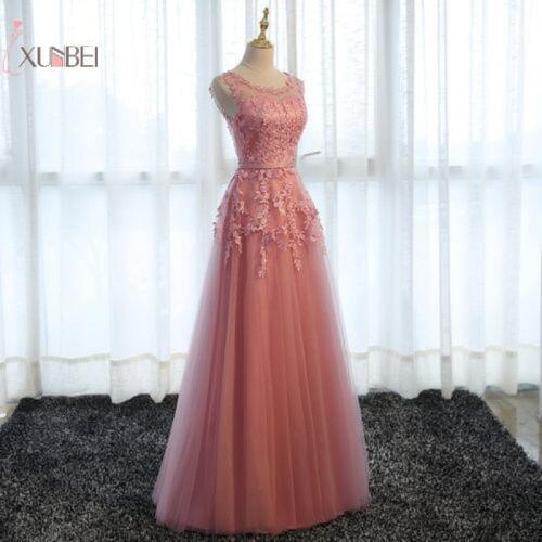 Sexy Applique Pearl Elegant Long Prom Dresses 2019 A line Tulle Sleeveless Prom Gown gala jurken vesti de festa gala dress