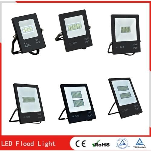 LED Flood Light 10W 20W 30W 50W 70W 100W 110V220V Floodlights Waterproof IP65 Reflector foco led exterior Wall Outdoor SpotLight
