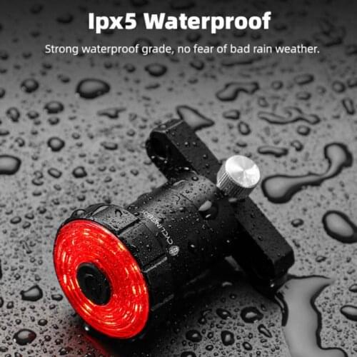 Bike Rear Taillight Intelligent Sensor Brake Light Induction Light Mountain Bicycle Usb Charging Warning Light Bike Accessories