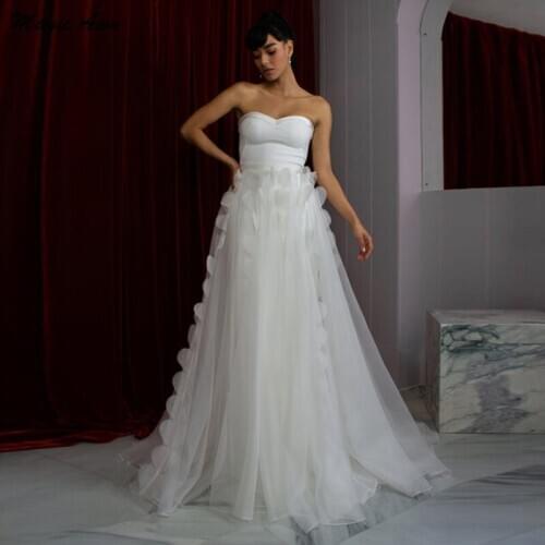 Magic Awn Chic 2021 Wedding Dresses Sweetheart Tulle Sleeveless A-Line Vintage Bridal Gowns Simple Vestidos De Novia