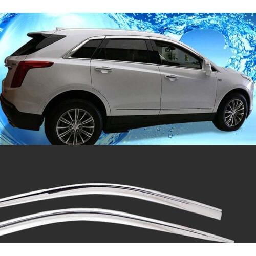 1 Set Brand New Chrome Side Vent Sun Shade Window Visors Rain Guard Deflectors For Cadillac XT5 2016-2018