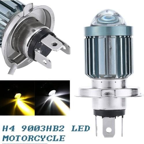 1pc 12V H4 LED Moto H4 LED Motorcycle Headlight CSP Lens White Yellow 6000/3000K Hi Lo Lamp Scooter Fog Light 10000Lm Blub