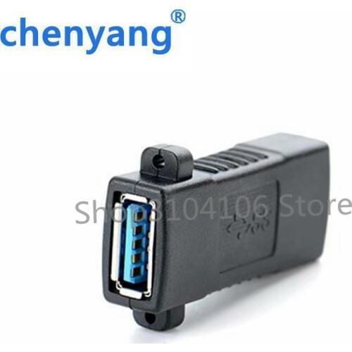 1pcs USB 3.0 Female to Female Extension Exteder Coupler Adapter with Panel Mount Holes connector