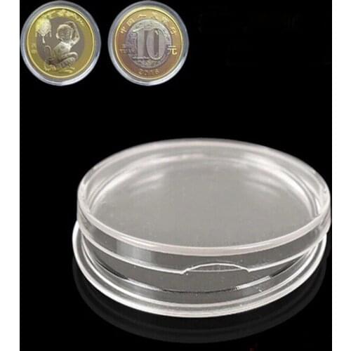 10X 25mm plastic Capsules Coin Box Display Cases Clear Round Boxed Lighthouse Coin Holder Coin Plastic Storage Capsules Holder