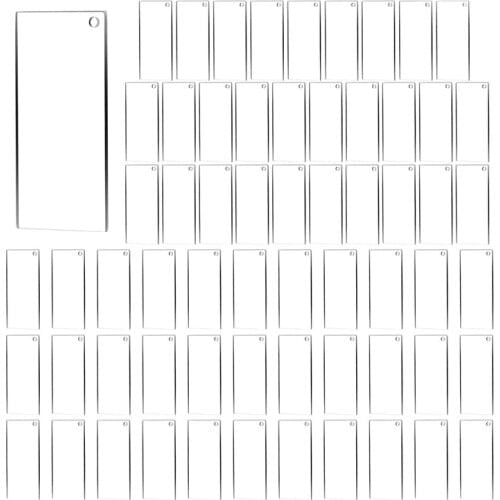 150 Pcs Rectangle Acrylic Keychain Blanks 2Inch Clear Acrylic Discs Ornaments Transparent for DIY Keychain Craft Project