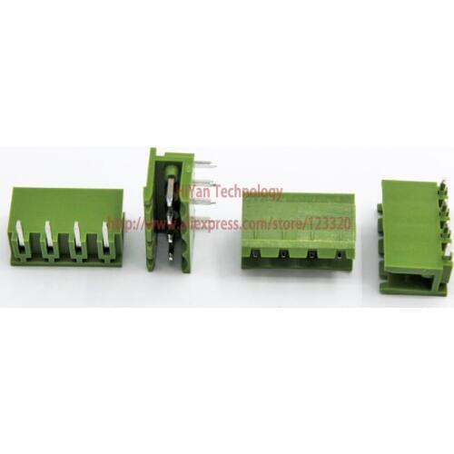 20sets/lot) PCB Screw Terminal Block Connector KF2EDGK 4P and 90 Degree Pin Header pitch:5.08MM/0.2inch Green 10A 300V 4Pins