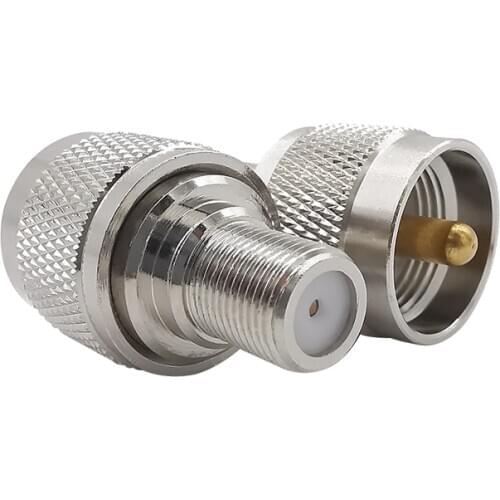 4Pcs F Type Female Jack to UHF Male PL259 PL-259 RF Coaxial Adapter UHF PL259 Plug Connector for Antenna RG6 Cable Wi-Fi Radios