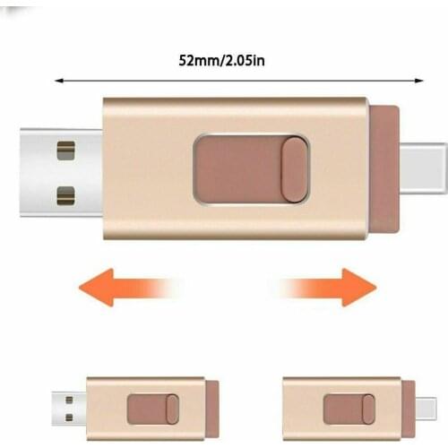 4 in 1 Pendrive 64GB Type-C OTG 128GB USB Flash Drive 256GB Flash Drive Memory Stick Usb 3.0 For iPhone 7/8/X Android PC Type C
