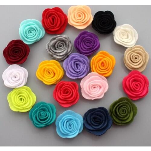 Hot sale DIY fabric flower for hair wear Nonwoven Throw Pillow Stuffed Rose kids clothes flowers 100pcs