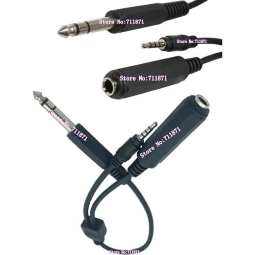 40cm 6.35 Male to 3.5 Male 6.35 Female Audio cable Line 6.35mm 1/4 TRS Stereo Male 4 Pole 3.5mm Male 6.35MM Female Stereo Audio