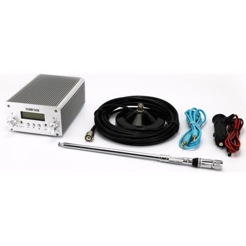 Free Shipping NIO-T6A 1W/6W Silver Color Transmissor FM PLL Stereo Radio Equipment 76MHz to 108MHz