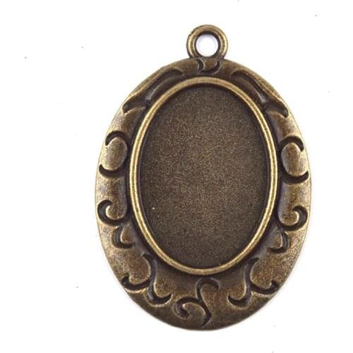 Bronze Oval Tray Photo Frame Cameo Setting 18x25mm Base Cabochon Blanks Fashion Jewelry Findings Accessories Wholesale