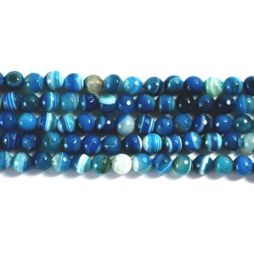 Wholesale Carnelian Natural Stone Blue Lace Agates Faceted Round Loose Beads 4 6 8 10 12MM Pick Size For Jewelry Making