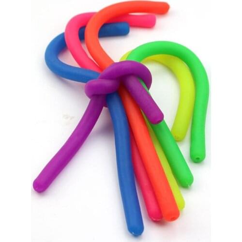 6Pcs Stretchy Strings Anti Stress Noodle Stretch Pull Twirl Wrap Squeeze Sensory Toy for Kids Adult LBV