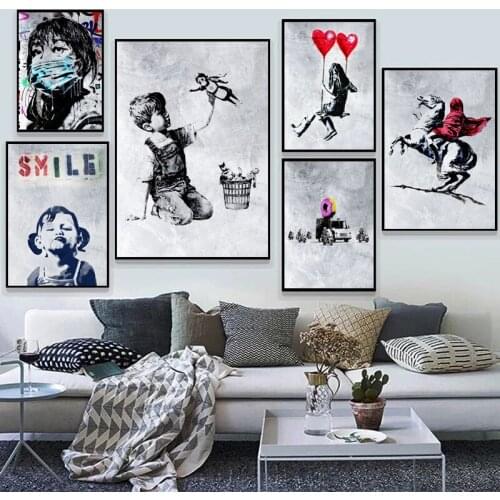Banksy Graffiti Art Canvas Paintings Abstract Modern Posters and Prints Wall Art Picture for Living Room Wall Decoration Cuadros