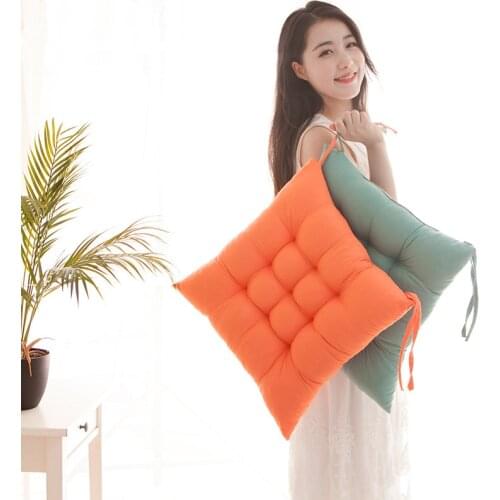 Linen Solid Color Stool Cushion Modern Simple Four Seasons Household Mat Childrens Thick Stool pad Weaving Process Stool Pad