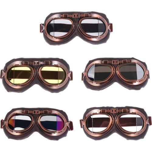 Motorcycle Goggles Glasses Vintage Motorbike Classic Goggles Retro Protection Eyewear UV Protection Windproof Glasses
