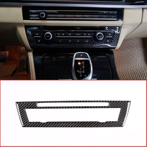Soft Carbon Fiber For BMW 5 Series F10 F18 520 2011-2017 Car Center Air Conditioning Decoration Frame Trim Stickers Accessories