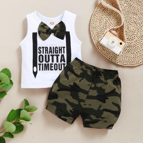 Baby Boys Clothes Summer Infant Boy Clothing Camouflage Fashion Clothes Toddler Boys Clothing Set Boy Outfit Set