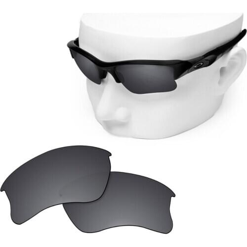 OOWLIT Polarized Replacement Lenses of Black Chrome for-Oakley Flak Jacket XLJ Sunglasses