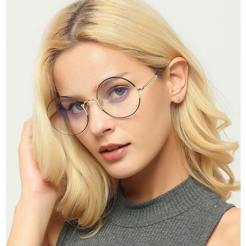 LONSY Fashion Blue Light Glasses Frame Women Vintage Round Clear Glasses Optical Spectacle Frame