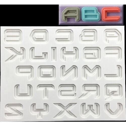 Wholesale 10 Pcs/lot Science Fiction Shape Alphabet Fondant Cake Mold Chocolate Mold for the Kitchen Decorating Tools