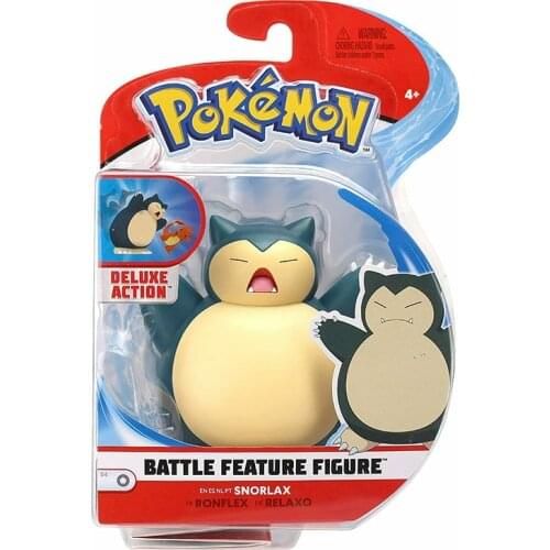 Genuine Pokemon Battle Feature Figures Snorlax 4.5 Inches with Deluxe Actions
