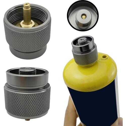 Outdoor Camping Hiking Stove Burner Adaptor Valve Cylindrical Type Furnace Converter Connector Gas Cartridge Tank Adapter