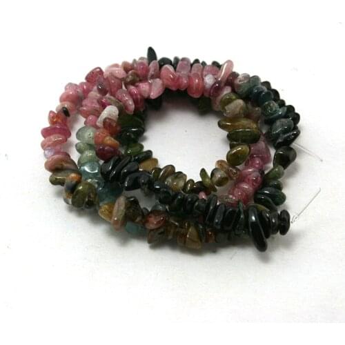 5-8mm multi colored tourmaline Gravel Beads Natural 15'' Jewelry Beads DH-BTB054-99