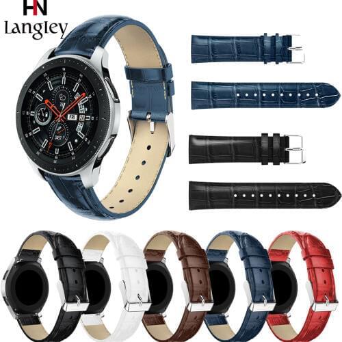 Crocodile Leather Band For Huami Youth amazfit Straps Samsung Galaxy Watch 42mm 46mm Gear S2 S3 Classic Frontier Huawei 2 Bands