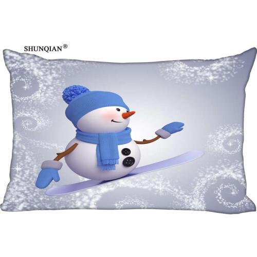Hot Nice Christmas Snowman Rectangle Pillowcase zipper Wedding Custom Pillow Case For Bedroom Pillow Cover 612