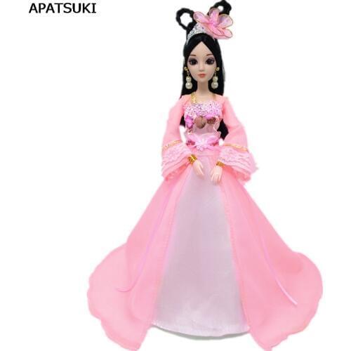 Pink Doll Dress Cosplay Traditional Chinese Ancient Beauty Costume Clothes For Barbie Doll Party Dress Evening Dresses