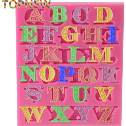 Silicone Alphabet Capital Letters Mold Fondant Cake Decorating Baking Tools