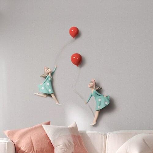 Nordic Wall decor Balloon Girls Wall Pendant Living Room Bedroom Office Background Wall Crafts Home Decoration accessories