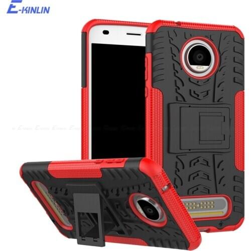 Heavy Tough Hybrid Case For Motorola Moto E7 E5 E6 E6s X4 Z4 Z Z2 Z3 Play Plus Holder Stand Rugged Silicone Armor Back Cover