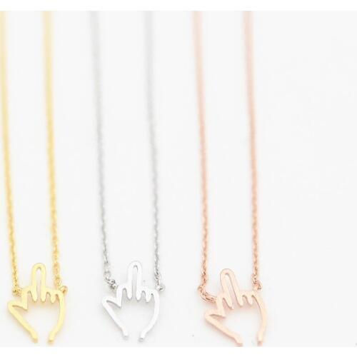 Street element finger pendant necklaces Uncivilized gestures middle finger pendant necklaces Originality style pendant necklaces