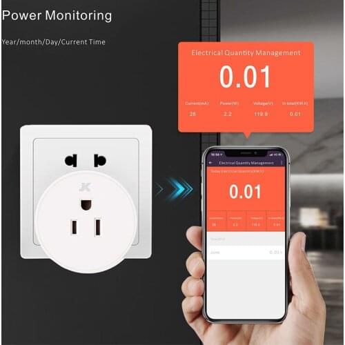 Tuya Wifi Smart Socket Mobile Phone APP Remote Control Smart US Plug Wireless Socket Intelligent Control Alexa Voice Control