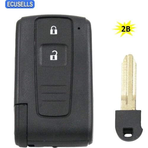 2 Button Smart Remote Key Shell Case Car Key Housing for Toyota Prius 2004-2009 Corolla Verso Camry + Insert Key (Uncut Blade)