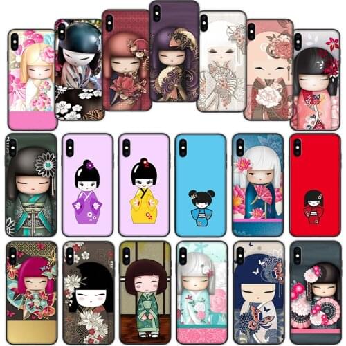 Japanese Kokeshi Doll Soft Cover Case for iPhone 12 11 Pro X XS XR Max