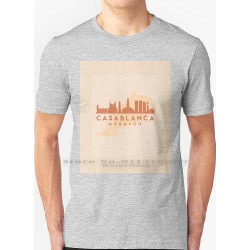 Casablanca Morocco City Map Skyline Earth Tones T Shirt 100% Pure Cotton Casablanca Casablanca Map Casablanca City Casablanca