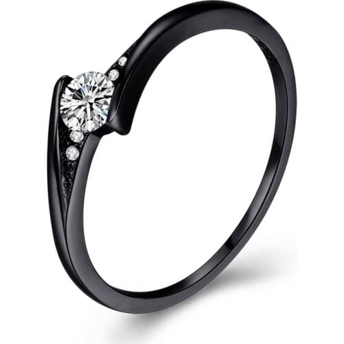 Lady Small Round Engagement Ring 100% Real 925 Sterling Silver Ring Boho Vintage Fashion Wedding Rings For Women Korean Jewelry