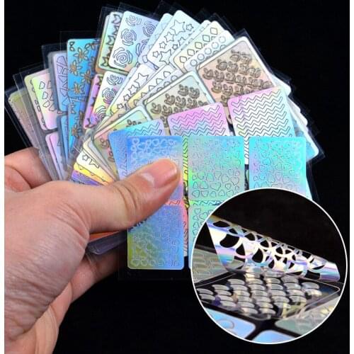 1pc Hollow Out Laser Nail Sticker Geometry Butterfly Heart DIY Manicure Art Decorations Decals Foil Jewelry New Arrivals